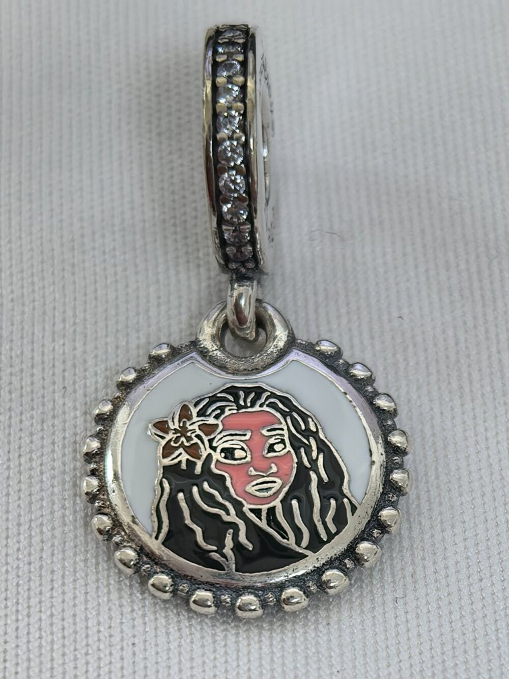 Pandora Princess Moana Double Sided Floral Charm Pendant, S925 Silver Jewelry